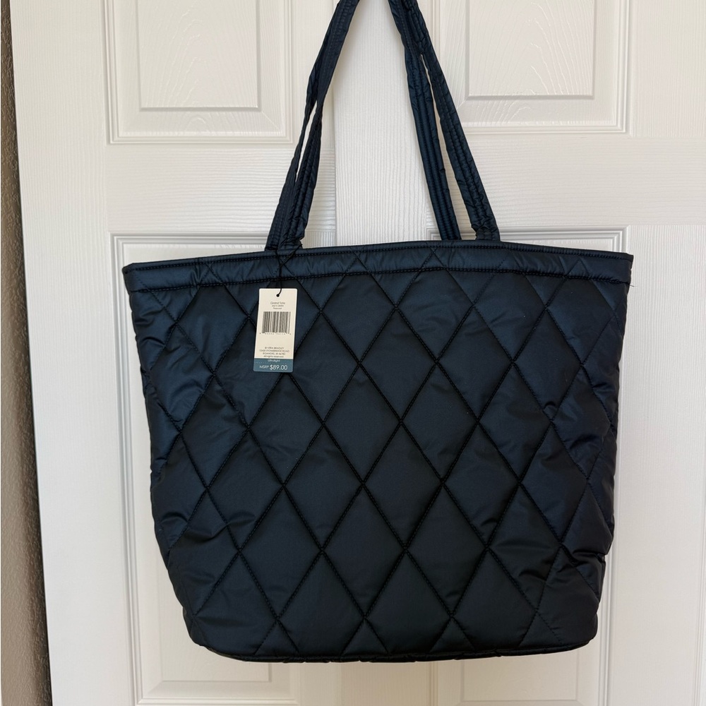 Vera Bradley Navy Blue Quilted Tote Bag